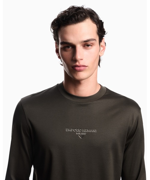 EMPORIO ARMANI(エンポリオアルマーニ)の「【エンポリオ アルマーニ】トップス リヨセル混紡ジャージー 3Dエフェクトロゴ(Tシャツ/カットソー・メンズ・オフホワイト/ブラック/ネイビー/ダークカーキ・X-LARGE/SMALL/MEDIUM/LARGE/X-SMALL/XX-LARGE)」の19枚目の写真