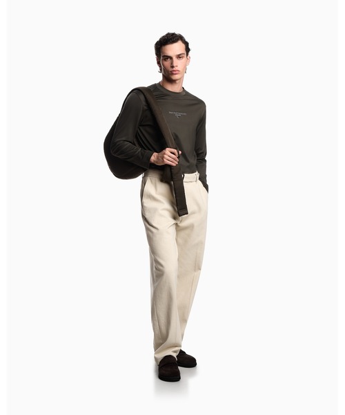 EMPORIO ARMANI(エンポリオアルマーニ)の「【エンポリオ アルマーニ】トップス リヨセル混紡ジャージー 3Dエフェクトロゴ(Tシャツ/カットソー・メンズ・オフホワイト/ブラック/ネイビー/ダークカーキ・X-LARGE/SMALL/MEDIUM/LARGE/X-SMALL/XX-LARGE)」の21枚目の写真