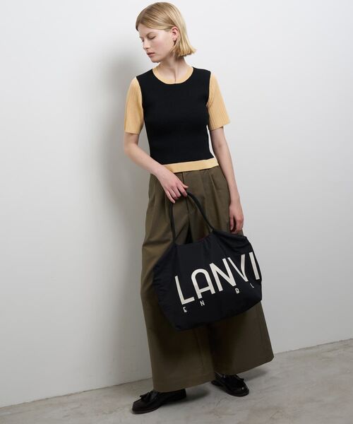 LANVIN en Bleu（ランバンオンブルー）の「ロゴドロストトートバッグ（トートバッグ・レディース・ブラウン/ブラック/グレー/オフホワイト・FREE）」の14枚目の写真