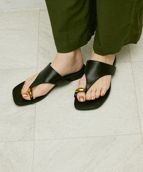 セール】Ring motif thong sandals / リングモチーフトング
