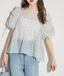 【ZOZO限定】小花柄デザインドロストスリーブブラウス