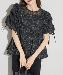 【ZOZO限定】小花柄デザインドロストスリーブブラウス