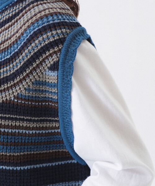 BEAMS BOY（ビームスボーイ）の「【2/5再値下げ】マルチボーダー ベスト（ベスト・レディース・ブラウン/イエロー/ネイビー・ONE SIZE）」の21枚目の写真