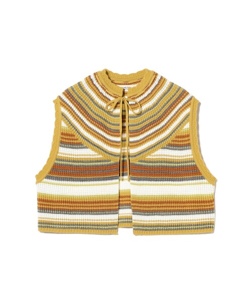 BEAMS BOY（ビームスボーイ）の「【2/5再値下げ】マルチボーダー ベスト（ベスト・レディース・ブラウン/イエロー/ネイビー・ONE SIZE）」の15枚目の写真