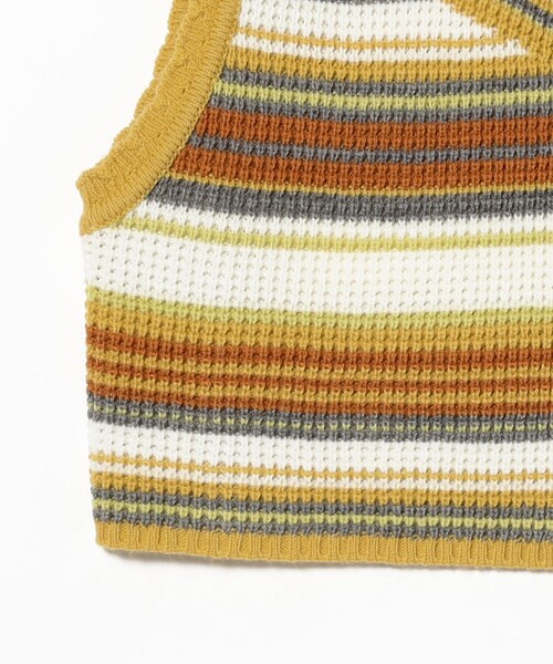 BEAMS BOY（ビームスボーイ）の「【2/5再値下げ】マルチボーダー ベスト（ベスト・レディース・ブラウン/イエロー/ネイビー・ONE SIZE）」の13枚目の写真