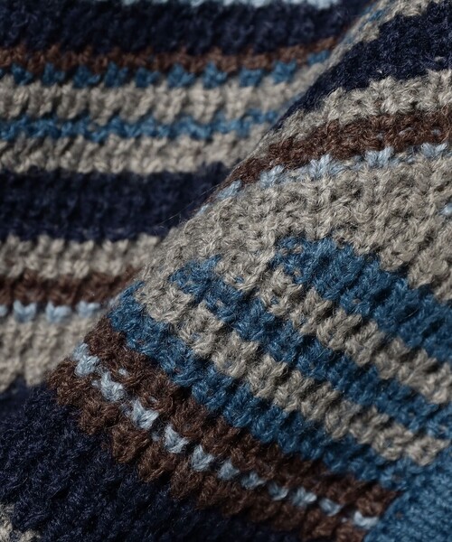 BEAMS BOY（ビームスボーイ）の「【2/5再値下げ】マルチボーダー ベスト（ベスト・レディース・ブラウン/イエロー/ネイビー・ONE SIZE）」の8枚目の写真