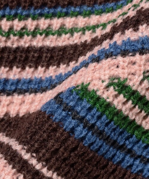 BEAMS BOY（ビームスボーイ）の「【2/5再値下げ】マルチボーダー ベスト（ベスト・レディース・ブラウン/イエロー/ネイビー・ONE SIZE）」の5枚目の写真