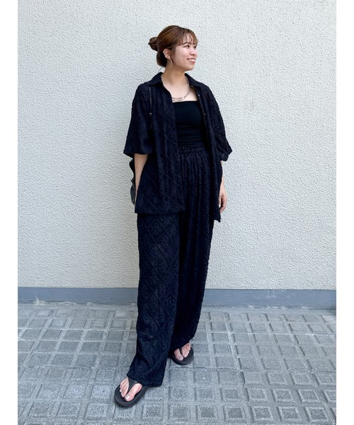 Ungrid（アングリッド）の「起毛エンブロイダリーラフパンツ（その他パンツ・レディース・レッド/オフホワイト/ブラック・FREE）」の4枚目の写真