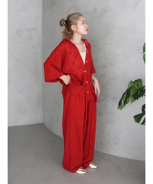 Ungrid（アングリッド）の「起毛エンブロイダリーラフパンツ（その他パンツ・レディース・レッド/オフホワイト/ブラック・FREE）」の12枚目の写真