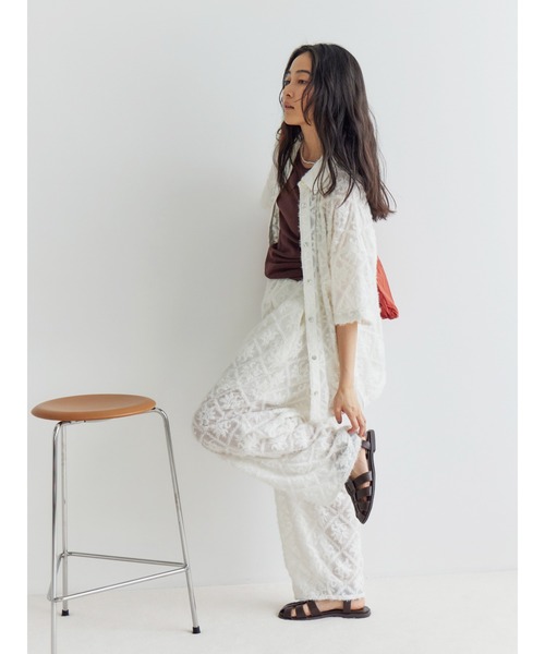 Ungrid（アングリッド）の「起毛エンブロイダリーラフパンツ（その他パンツ・レディース・レッド/オフホワイト/ブラック・FREE）」の9枚目の写真