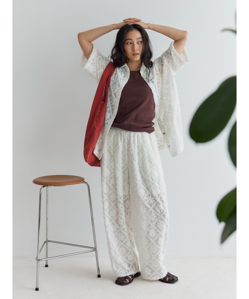 Ungrid（アングリッド）の「起毛エンブロイダリーラフパンツ（その他パンツ・レディース・レッド/オフホワイト/ブラック・FREE）」の8枚目の写真