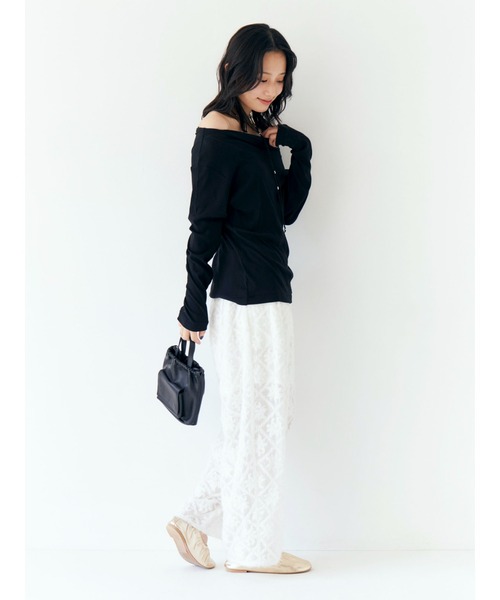 Ungrid（アングリッド）の「起毛エンブロイダリーラフパンツ（その他パンツ・レディース・レッド/オフホワイト/ブラック・FREE）」の10枚目の写真