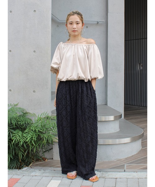 Ungrid（アングリッド）の「起毛エンブロイダリーラフパンツ（その他パンツ・レディース・レッド/オフホワイト/ブラック・FREE）」の22枚目の写真