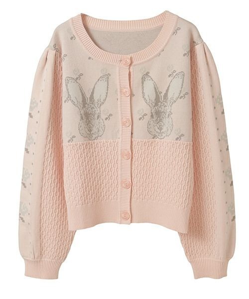 Candy Stripper（キャンディストリッパー）の「RABBIT FLOWER KNIT カーディガン（カーディガン/ボレロ・レディース・ピンク/アイボリー/ブラック・FREE）」の15枚目の写真
