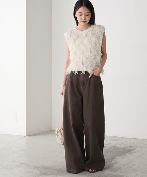 セール】【forksy.】フリンジニットベスト（ベスト）｜forksy