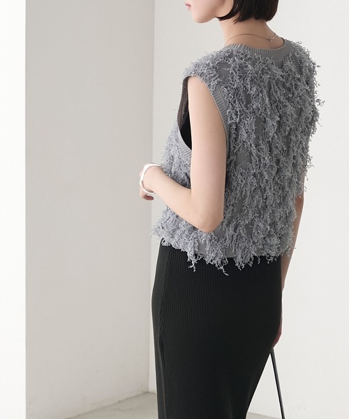 セール】【forksy.】フリンジニットベスト（ベスト）｜forksy