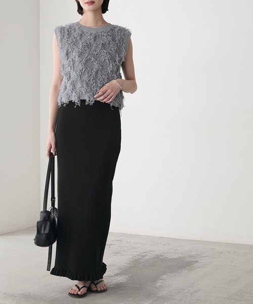 セール】【forksy.】フリンジニットベスト（ベスト）｜forksy