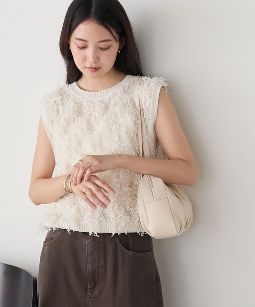 りん　ページ フリンジループニットベスト