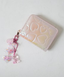 Jelly moo（ジェリームー）の「【 Jelly moo / ジェリームー 】 ストラップ付き キャンディーカラー ハート グリッター ミニ ウォレット（財布）」