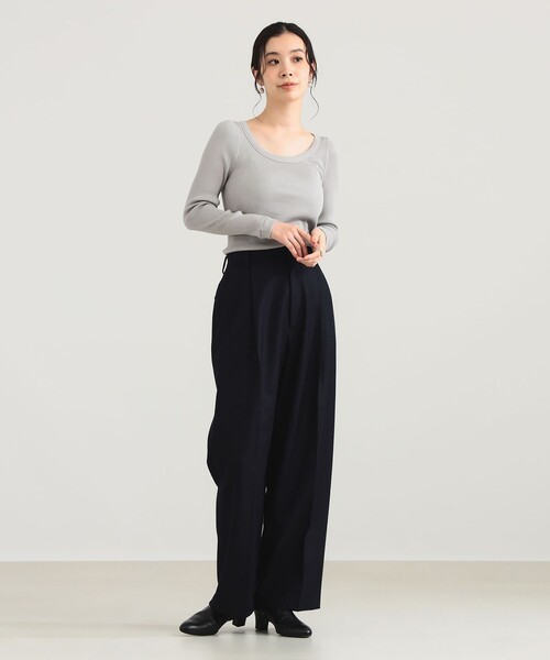 Demi-Luxe BEAMS(デミルクス ビームス)の「【1/1値下げ】AK+1 / シルク コットン 丸胴 プルオーバー(Tシャツ/カットソー・レディース・グレー/ブラック・ONE SIZE)」の18枚目の写真