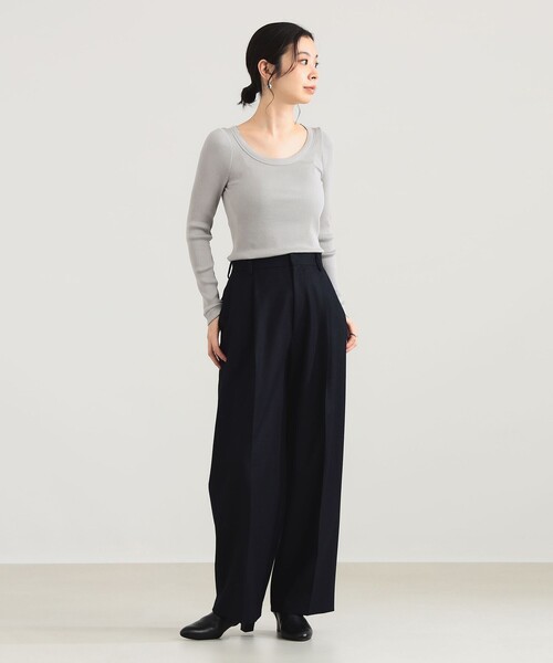 Demi-Luxe BEAMS(デミルクス ビームス)の「【1/1値下げ】AK+1 / シルク コットン 丸胴 プルオーバー(Tシャツ/カットソー・レディース・グレー/ブラック・ONE SIZE)」の19枚目の写真