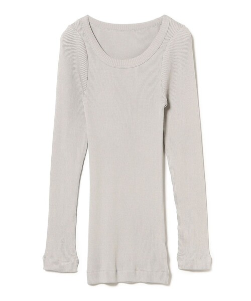 Demi-Luxe BEAMS(デミルクス ビームス)の「【1/1値下げ】AK+1 / シルク コットン 丸胴 プルオーバー(Tシャツ/カットソー・レディース・グレー/ブラック・ONE SIZE)」の3枚目の写真