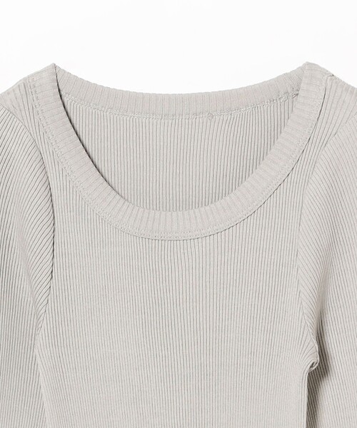 Demi-Luxe BEAMS(デミルクス ビームス)の「【1/1値下げ】AK+1 / シルク コットン 丸胴 プルオーバー(Tシャツ/カットソー・レディース・グレー/ブラック・ONE SIZE)」の4枚目の写真