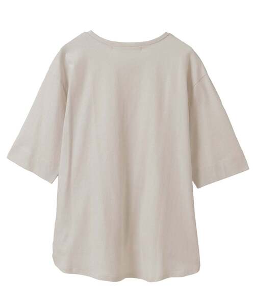 MELROSE claire(メルローズ クレール)の「【接触冷感加工ウエストタックデザインカットプル】(Tシャツ/カットソー・レディース・ライトグレー/ダークネイビー/イエロー・FREE)」の19枚目の写真