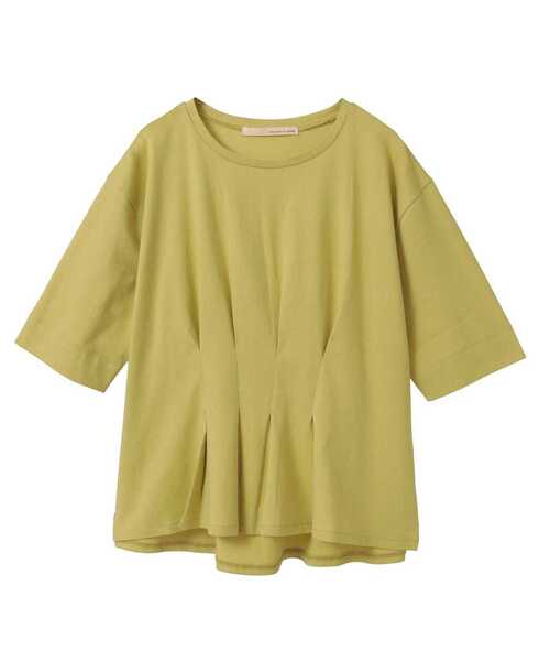 MELROSE claire(メルローズ クレール)の「【接触冷感加工ウエストタックデザインカットプル】(Tシャツ/カットソー・レディース・ライトグレー/ダークネイビー/イエロー・FREE)」の7枚目の写真