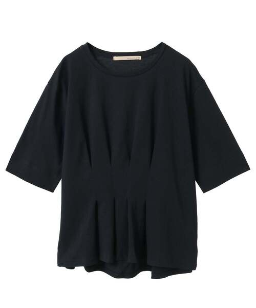 MELROSE claire(メルローズ クレール)の「【接触冷感加工ウエストタックデザインカットプル】(Tシャツ/カットソー・レディース・ライトグレー/ダークネイビー/イエロー・FREE)」の6枚目の写真