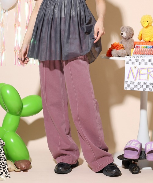 NERDY（ノルディ）の「ソッフルピグメントワイドスウェットパンツ
