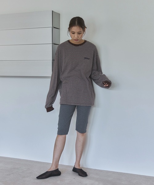 feepur(フェピュール)の「カットリブハーフパンツ(その他パンツ・レディース・ブラック/チャコールグレー・MEDIUM)」の17枚目の写真