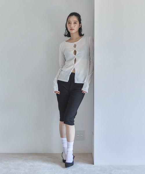 feepur(フェピュール)の「カットリブハーフパンツ(その他パンツ・レディース・ブラック/チャコールグレー・MEDIUM)」の7枚目の写真