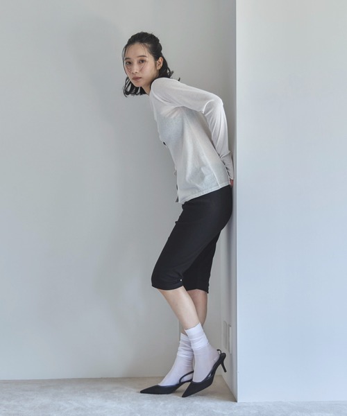 feepur(フェピュール)の「カットリブハーフパンツ(その他パンツ・レディース・ブラック/チャコールグレー・MEDIUM)」の8枚目の写真