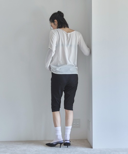 feepur(フェピュール)の「カットリブハーフパンツ(その他パンツ・レディース・ブラック/チャコールグレー・MEDIUM)」の10枚目の写真