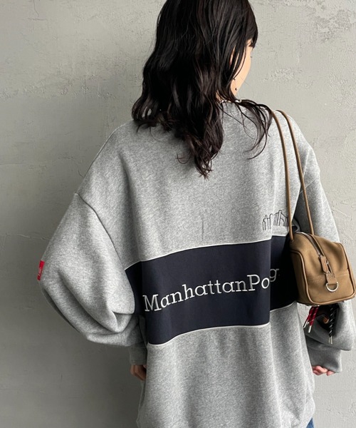 Manhattan Portage（マンハッタンポーテージ）の「[MANHATTAN PORTAGE/マンハッタンポーテージ] 別注 バック切替デザイン クルーネックスウェット（スウェット・レディース・ネイビー/ブラック/グレー・XL/L/M/S）」の5枚目の写真