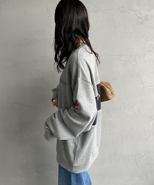 Manhattan Portage（マンハッタンポーテージ）の「[MANHATTAN PORTAGE/マンハッタンポーテージ] 別注 バック切替デザイン クルーネックスウェット（スウェット・レディース・ネイビー/ブラック/グレー・XL/L/M/S）」の7枚目の写真