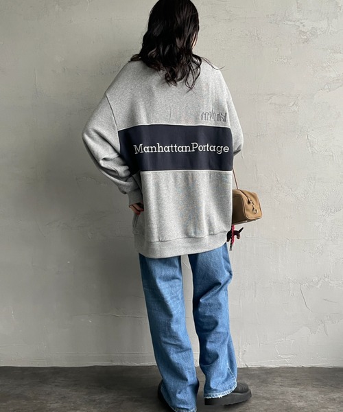 Manhattan Portage（マンハッタンポーテージ）の「[MANHATTAN PORTAGE/マンハッタンポーテージ] 別注 バック切替デザイン クルーネックスウェット（スウェット・レディース・ネイビー/ブラック/グレー・XL/L/M/S）」の11枚目の写真