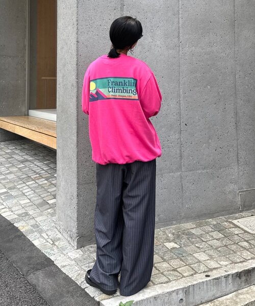 Franklin Climbing（フランクリンクライミング）の「【Franklin Climbing】【ES】裏毛バックロゴプリントスウェット（Tシャツ/カットソー・レディース・ライトグレー/ピンク/ダークグレー・MEDIUM/LARGE/SMALL）」の4枚目の写真