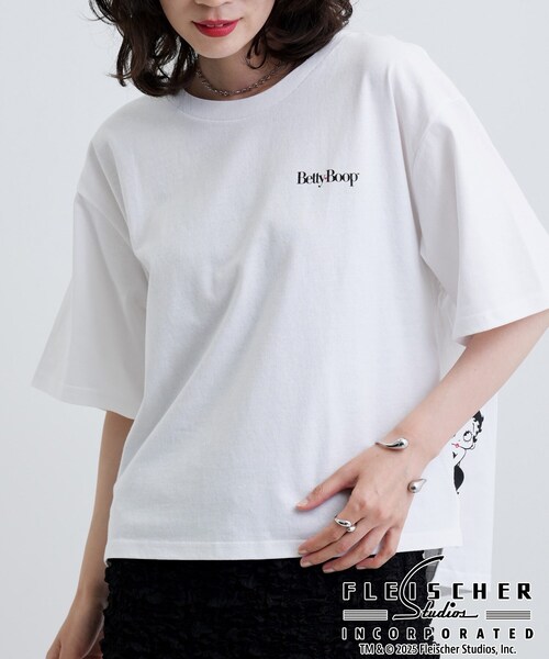 GALLEST(ギャレスト)の「【Betty Boop(TM)】バックプリントワイドTシャツ(Tシャツ/カットソー・レディース・ホワイト/ブラック・38)」の1枚目の写真