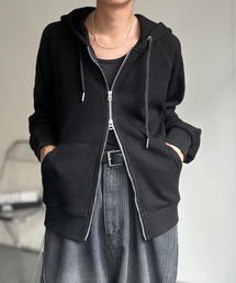 〈ユニセックス商品〉ワッフルZIPパーカー