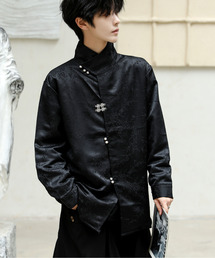 neos | 【neos】ルーズシルエット デザイン ボタン ロングスリーブ チャイナ シャツ(シャツ/ブラウス)