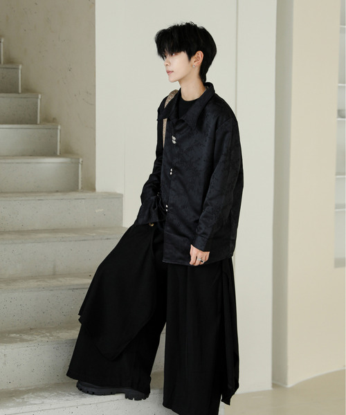 neos(ネオス)の「【neos】ルーズシルエット デザイン ボタン ロングスリーブ チャイナ シャツ(シャツ/ブラウス・メンズ・ブラック/ホワイト・MEDIUM/LARGE/X-LARGE)」の8枚目の写真