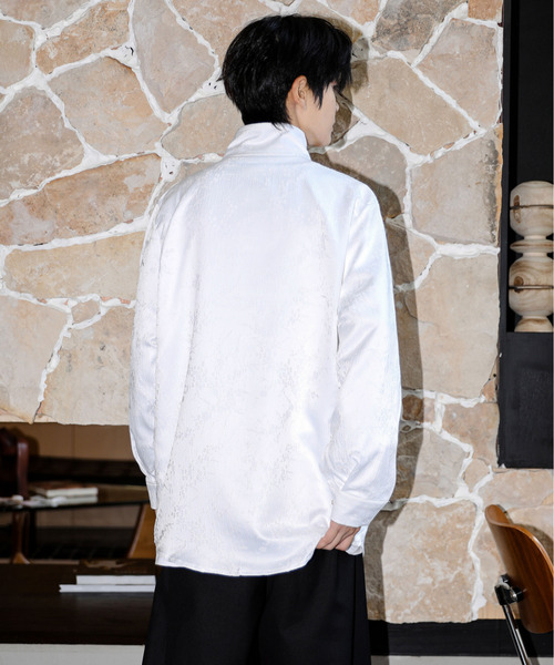 neos(ネオス)の「【neos】ルーズシルエット デザイン ボタン ロングスリーブ チャイナ シャツ(シャツ/ブラウス・メンズ・ブラック/ホワイト・MEDIUM/LARGE/X-LARGE)」の14枚目の写真