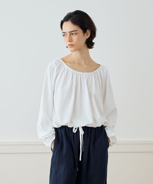 ブラウス シャツ マットサテン ギャザーブラウス WLMP3985 レディース マットサテン ギャザーブラウス WLMP3985（シャツ/ブラウス