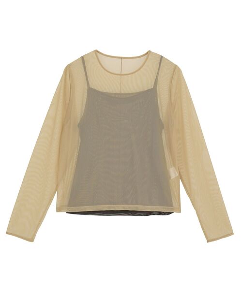 AMERICAN HOLIC(アメリカンホリック)の「【2点セット】チュールキャミレイヤードトップス(Tシャツ/カットソー・レディース・ベージュ/ネイビー・M/L)」の22枚目の写真