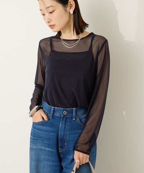AMERICAN HOLIC(アメリカンホリック)の「【2点セット】チュールキャミレイヤードトップス(Tシャツ/カットソー・レディース・ベージュ/ネイビー・M/L)」の14枚目の写真