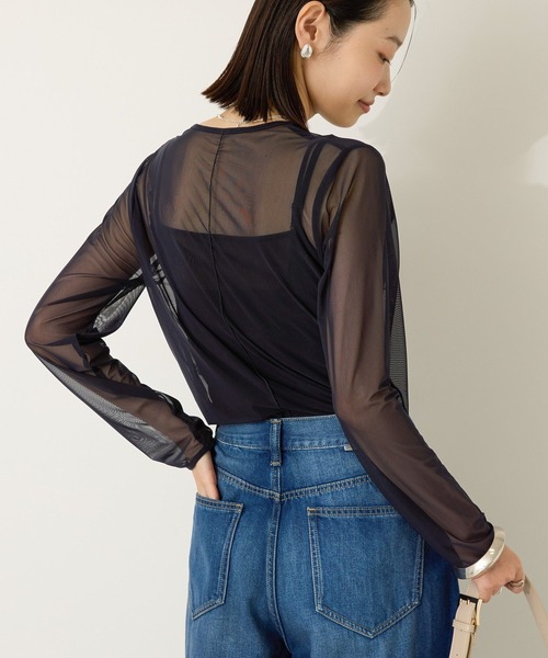 AMERICAN HOLIC(アメリカンホリック)の「【2点セット】チュールキャミレイヤードトップス(Tシャツ/カットソー・レディース・ベージュ/ネイビー・M/L)」の15枚目の写真