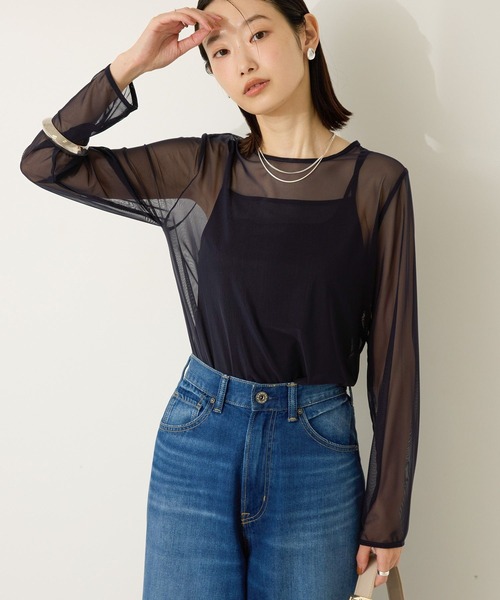 AMERICAN HOLIC(アメリカンホリック)の「【2点セット】チュールキャミレイヤードトップス(Tシャツ/カットソー・レディース・ベージュ/ネイビー・M/L)」の16枚目の写真