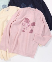 アルパカ混スパンコール刺繍ニット